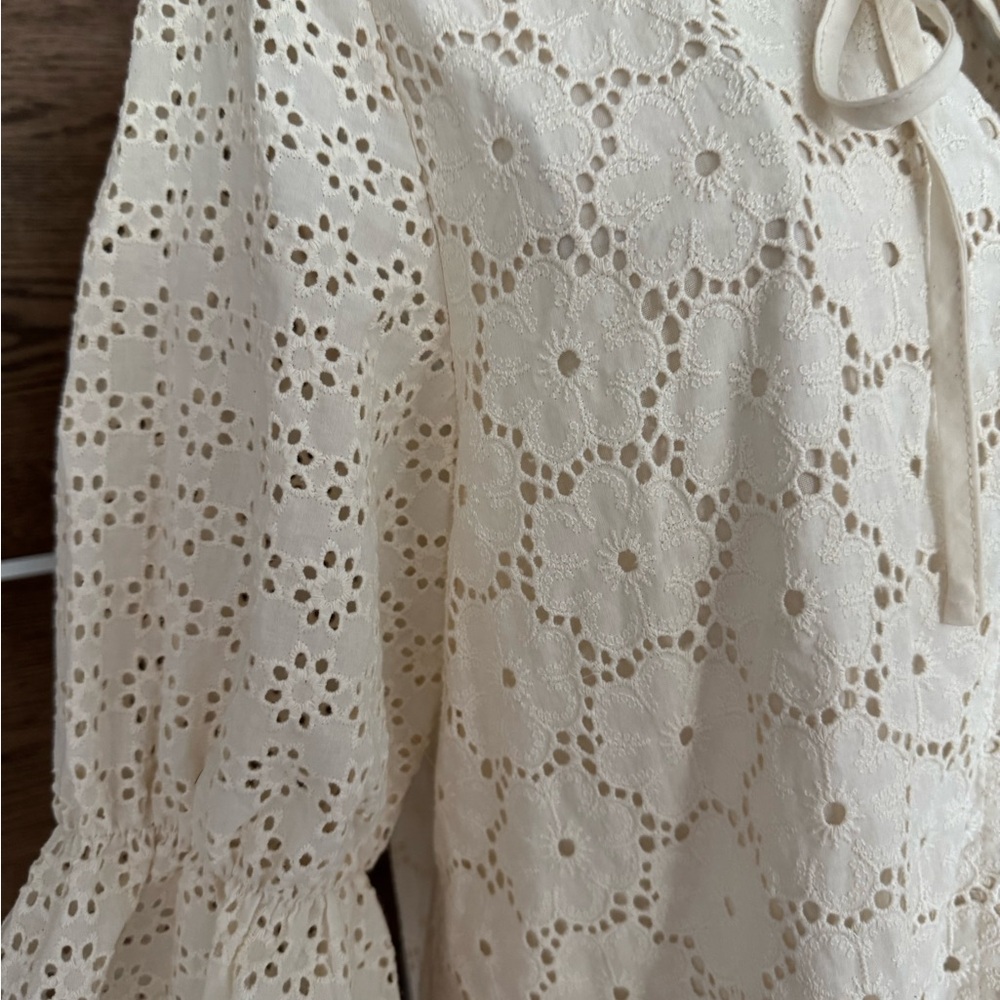 Little Lies x Anthropologie Broderie Eyelet Midi Dress Sz L - Picture 7 of 14
